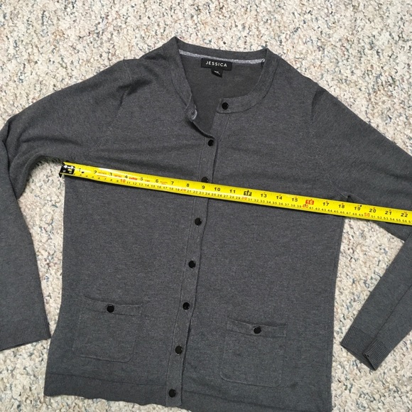 Grey Cardigan Sweater, Size M - Picture 2 of 4